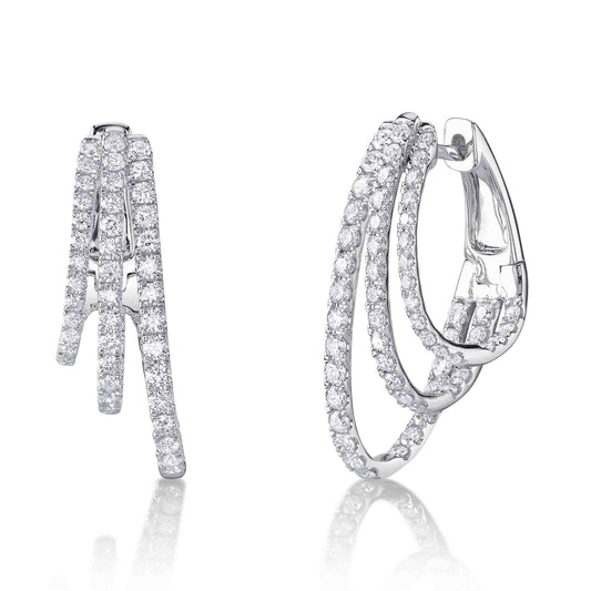 1.58CT 14K W/G DIAMOND OVAL HOOP EARRING