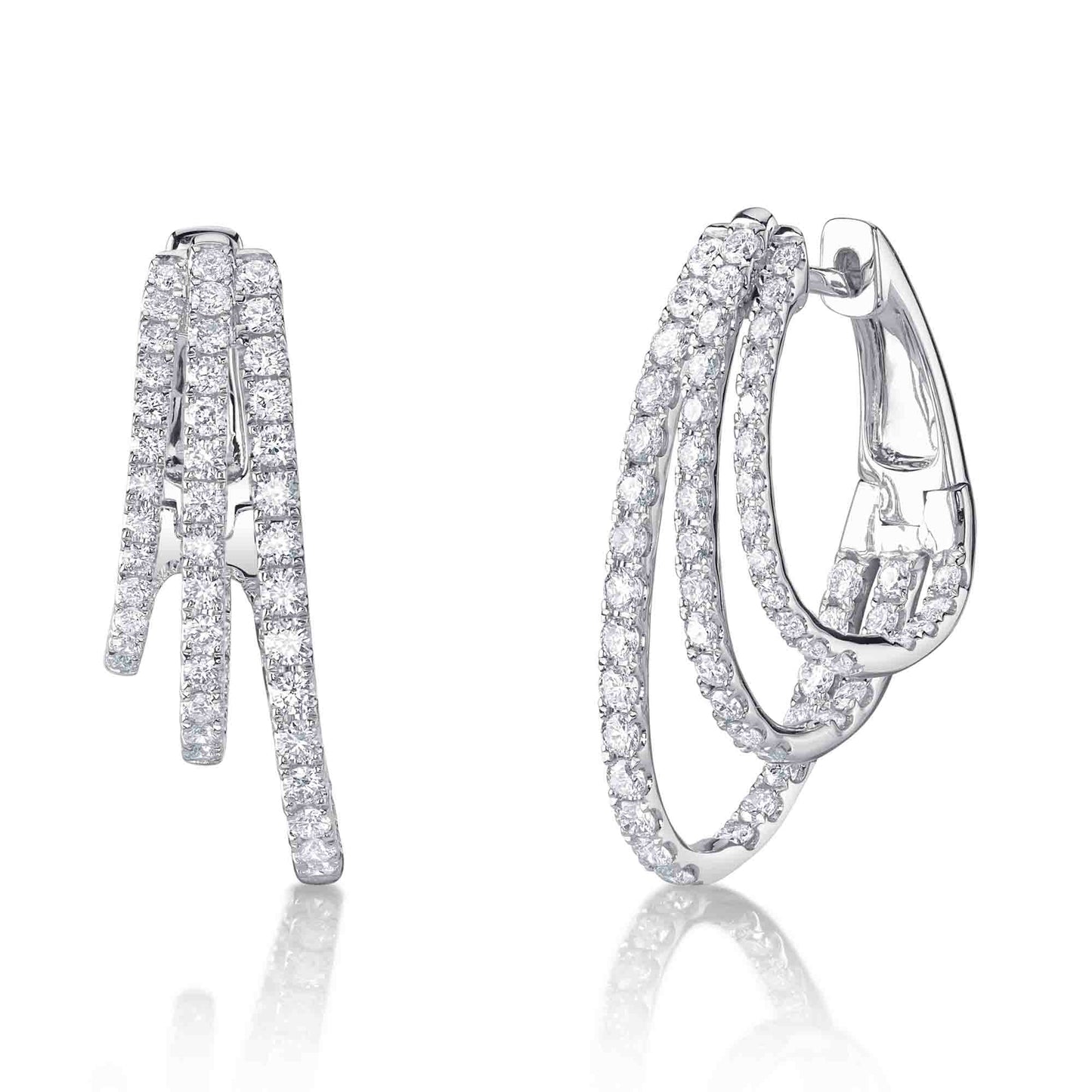 1.58CT 14K W/G DIAMOND OVAL HOOP EARRING