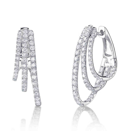 1.58CT 14K W/G DIAMOND OVAL HOOP EARRING