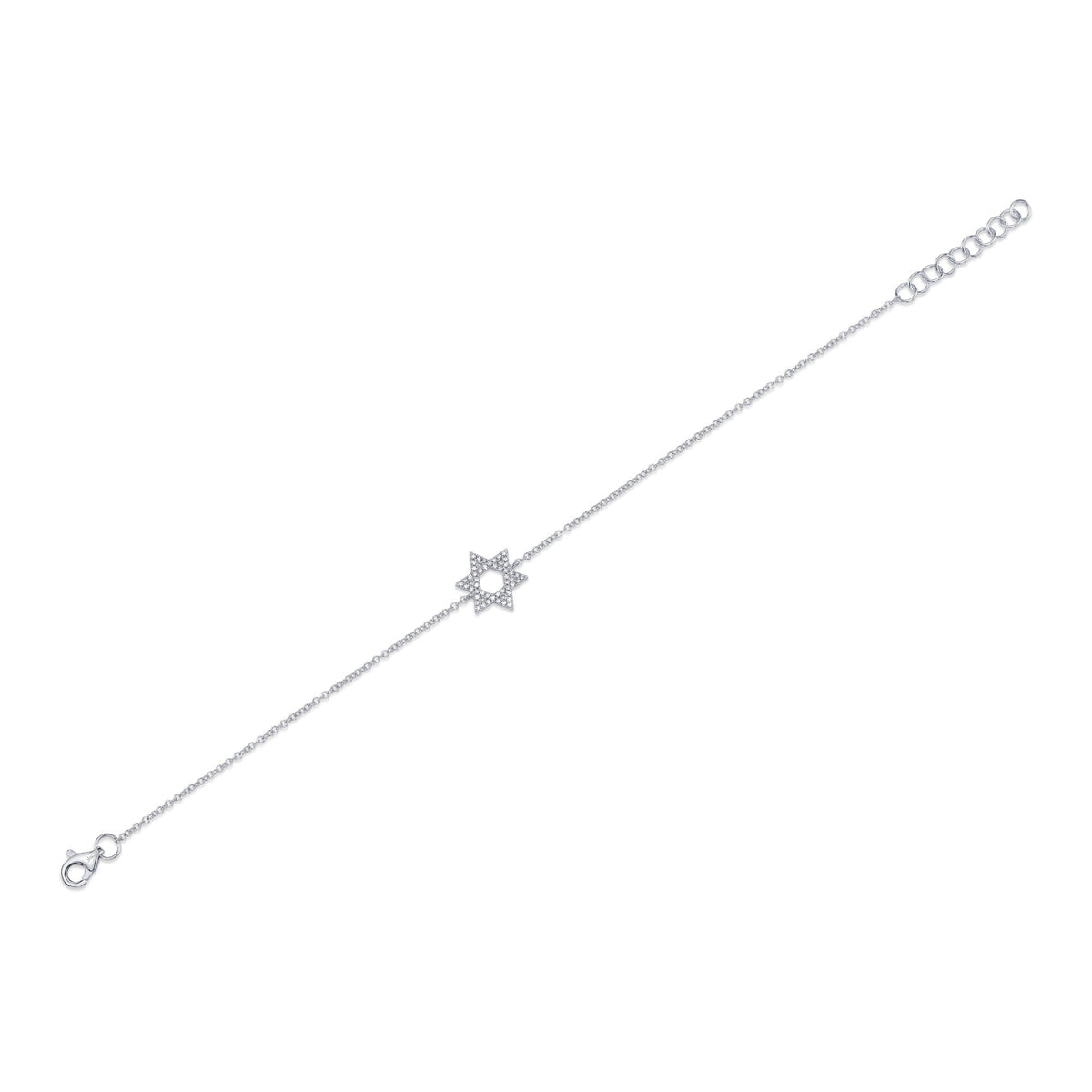 0.11CT 14K W/G DIAMOND STAR OF DAVID BRACELET