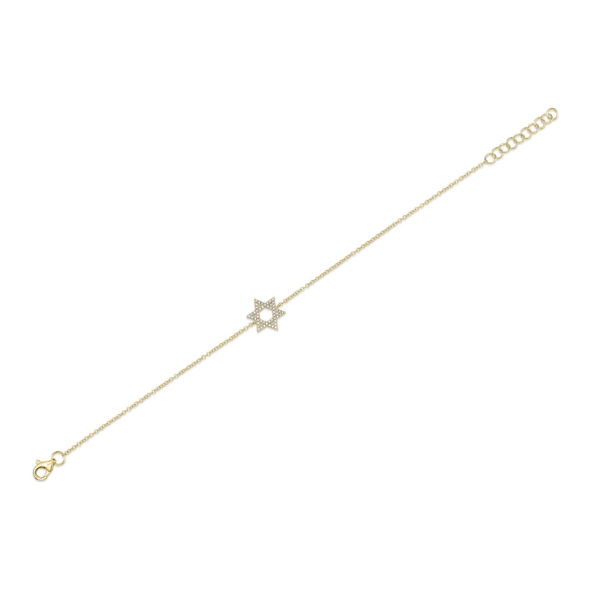 0.11CT 14K Y/G DIAMOND STAR OF DAVID BRACELET