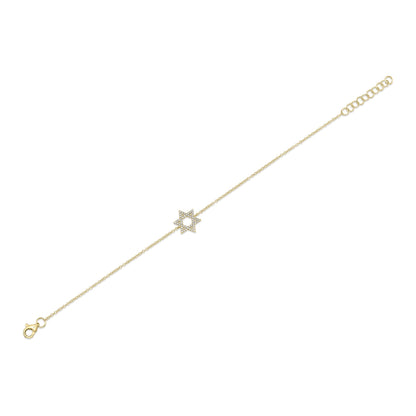 0.11CT 14K Y/G DIAMOND STAR OF DAVID BRACELET