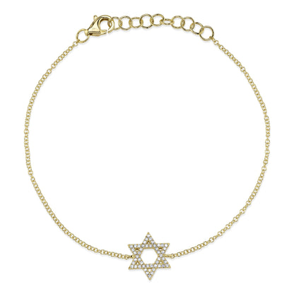 0.11CT 14K Y/G DIAMOND STAR OF DAVID BRACELET