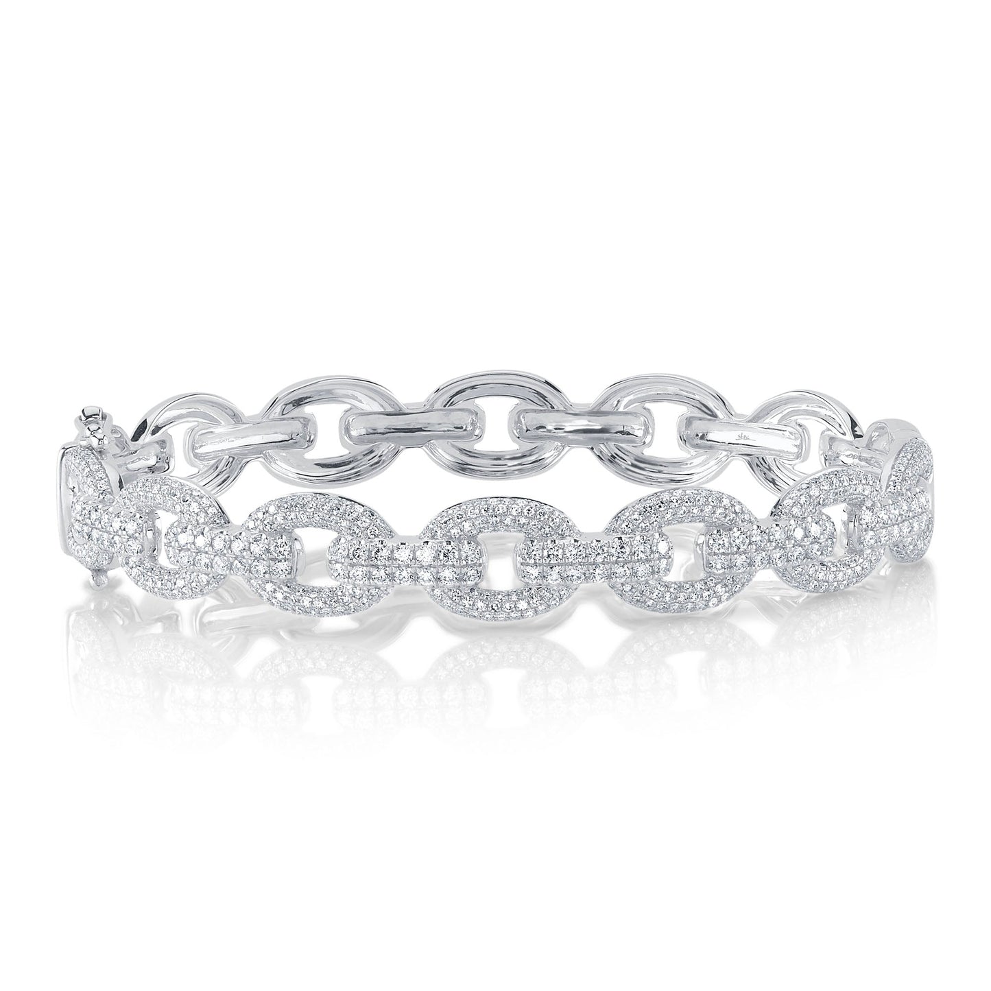1.95CT 14K W/G DIAMOND LINK BANGLE