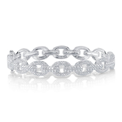 1.95CT 14K W/G DIAMOND LINK BANGLE