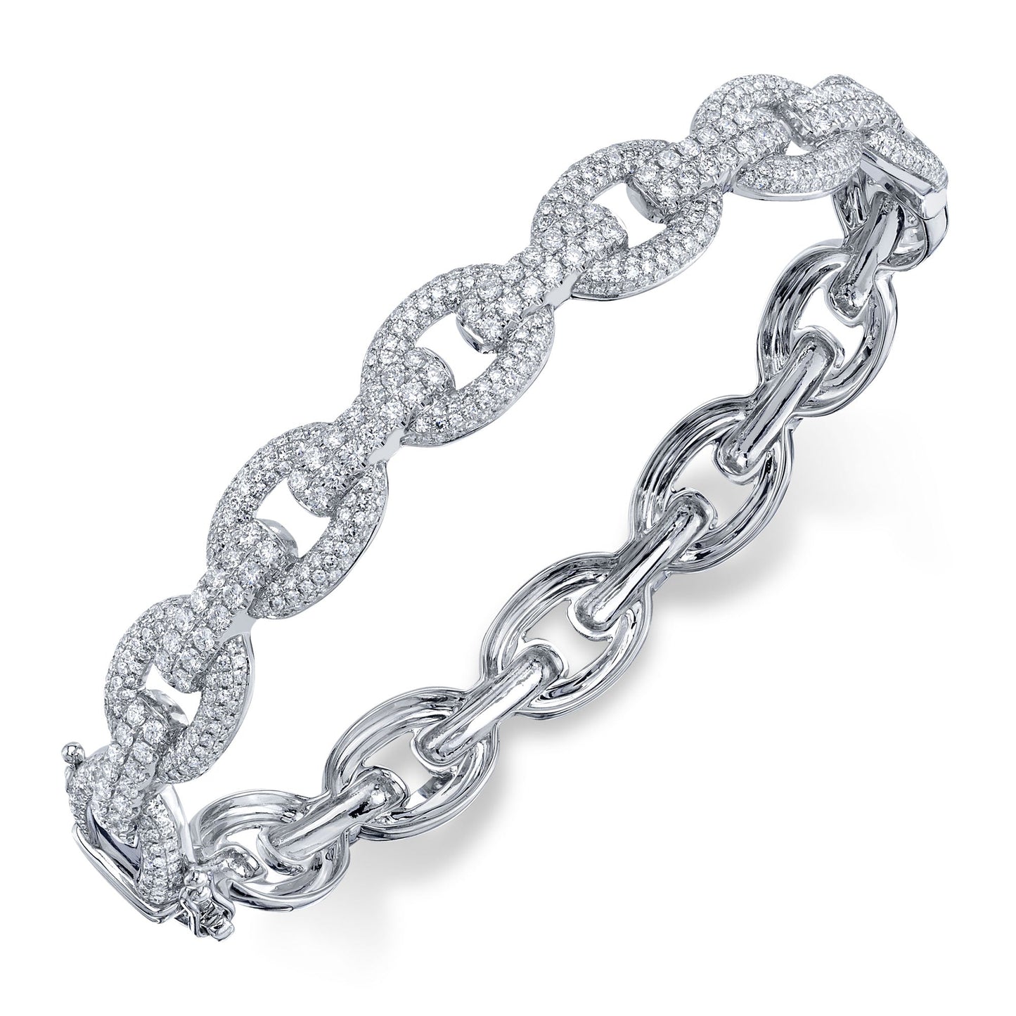 1.95CT 14K W/G DIAMOND LINK BANGLE
