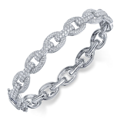 1.95CT 14K W/G DIAMOND LINK BANGLE