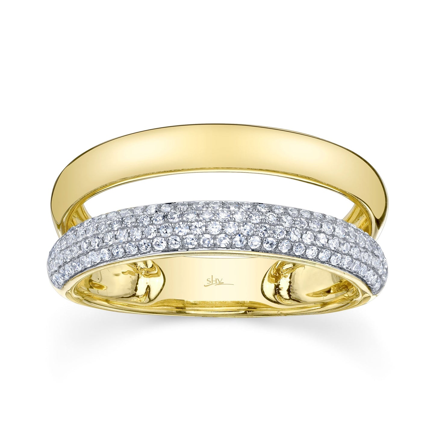 0.32CT 14K Y/G DIAMOND PAVE RING