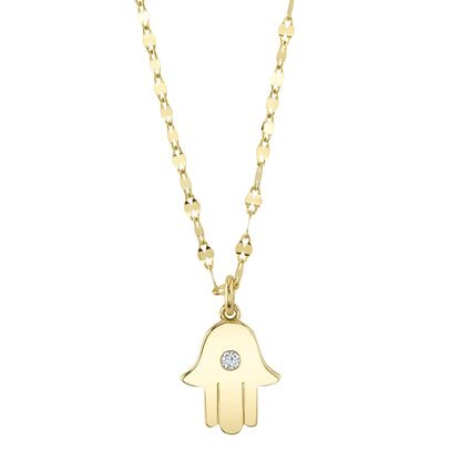 0.03CT 14K Y/G DIAMOND HAMSA SPARKLE CHAIN NECKLACE
