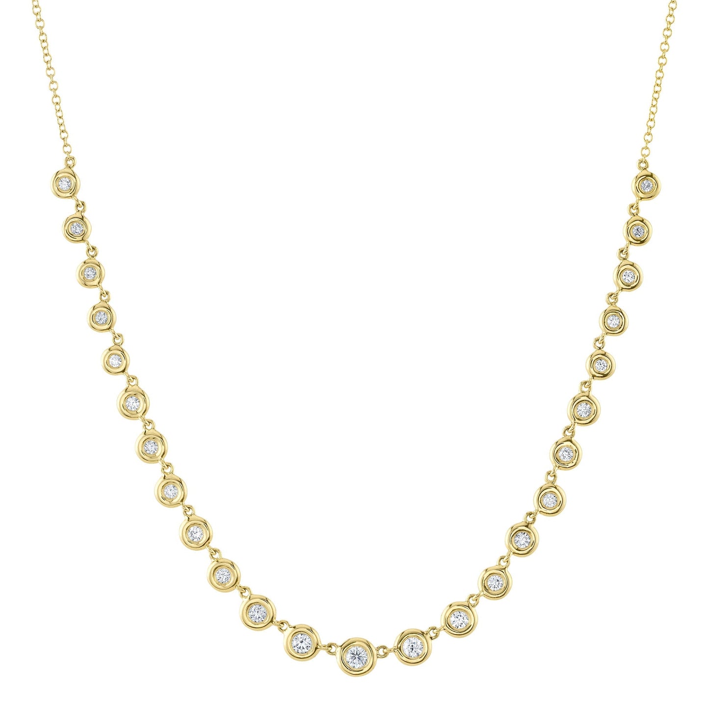 0.60CT 14K Y/G DIAMOND BEZEL NECKLACE