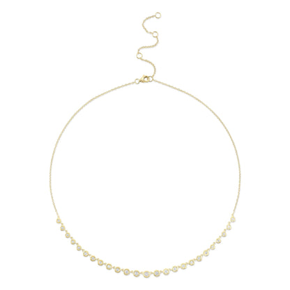 0.60CT 14K Y/G DIAMOND BEZEL NECKLACE