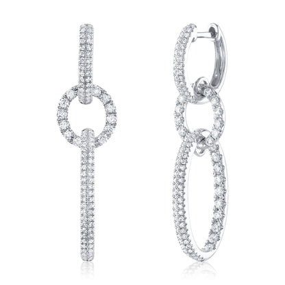 1.00CT 14K W/G DIAMOND OVAL EARRING