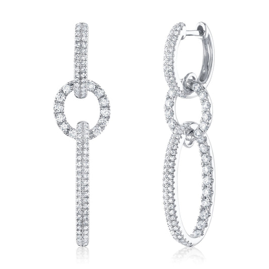 1.00CT 14K W/G DIAMOND OVAL EARRING