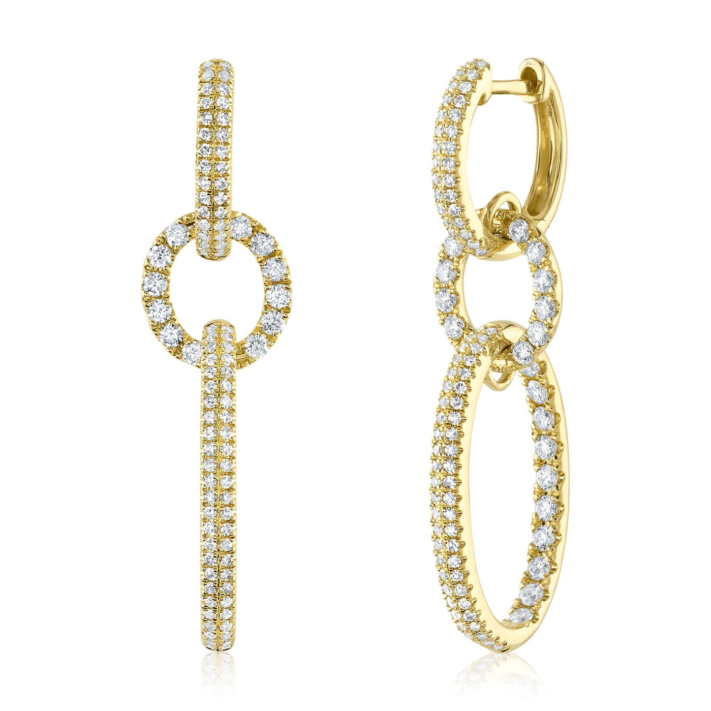 1.00CT 14K Y/G DIAMOND OVAL EARRING