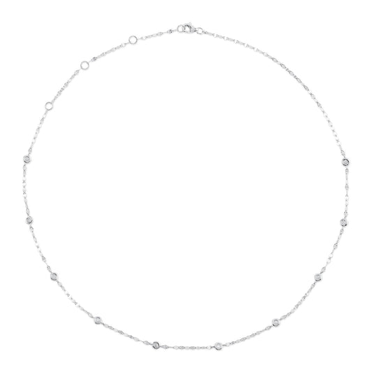 0.20CT 14K W/G 18" DIAMONDS BY THE YARD SPARKLE CHAIN NECKLACE