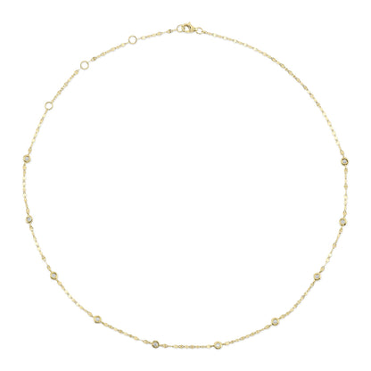 0.20CT 14K Y/G 18" DIAMONDS BY THE YARD SPARKLE CHAIN NECKLACE