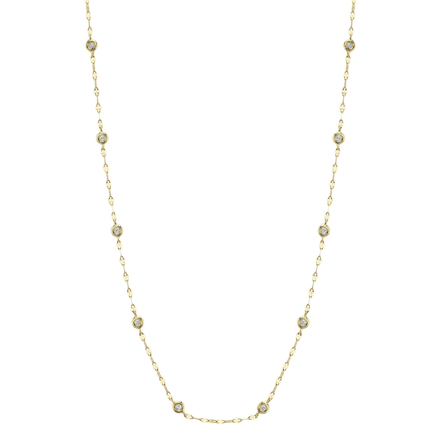 0.20CT 14K Y/G 18" DIAMONDS BY THE YARD SPARKLE CHAIN NECKLACE