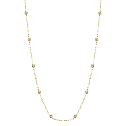 0.20CT 14K Y/G 18" DIAMONDS BY THE YARD SPARKLE CHAIN NECKLACE