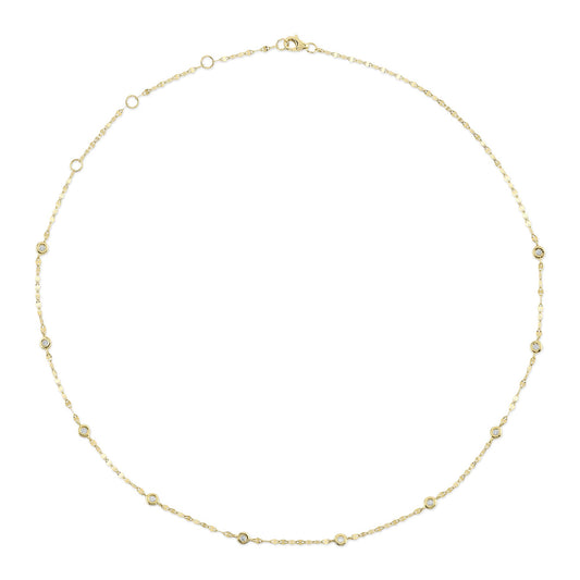 0.20CT 14K Y/G 18" DIAMONDS BY THE YARD SPARKLE CHAIN NECKLACE