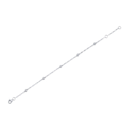 0.10CT 14K W/G 7" DIAMONDS BY THE YARD SPARKLE CHAIN BRACELET