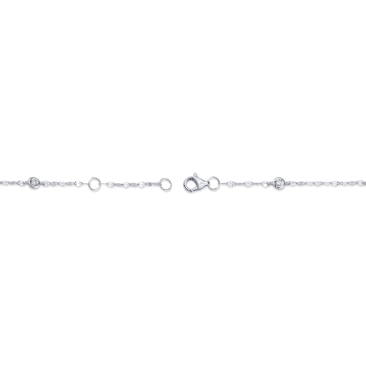 0.10CT 14K W/G 7" DIAMONDS BY THE YARD SPARKLE CHAIN BRACELET