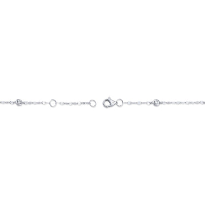 0.10CT 14K W/G 7" DIAMONDS BY THE YARD SPARKLE CHAIN BRACELET