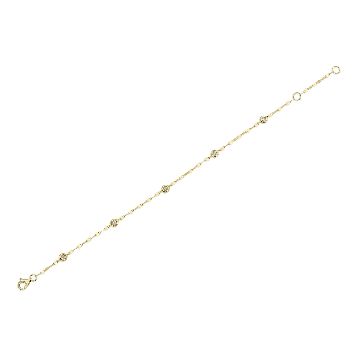 0.10CT 14K Y/G 7" DIAMONDS BY THE YARD SPARKLE CHAIN BRACELET