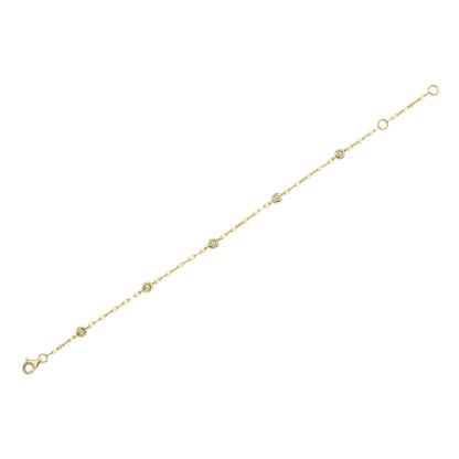 0.10CT 14K Y/G 7" DIAMONDS BY THE YARD SPARKLE CHAIN BRACELET