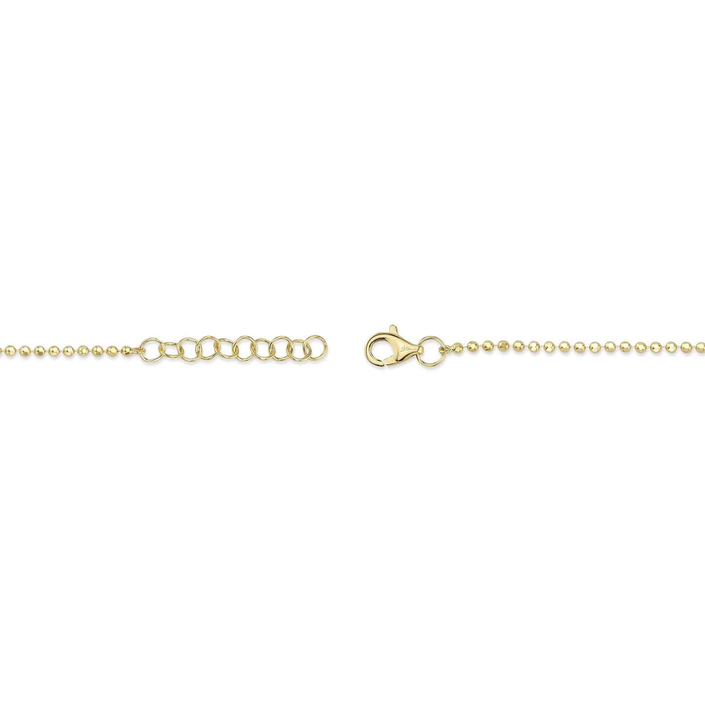 0.15CT 14K Y/G DIAMOND BEZEL FACETED BALL CHAIN BRACELET
