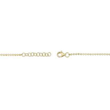 0.15CT 14K Y/G DIAMOND BEZEL FACETED BALL CHAIN BRACELET