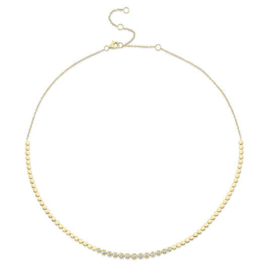 0.46CT 14K Y/G DIAMOND BEZEL NECKLACE