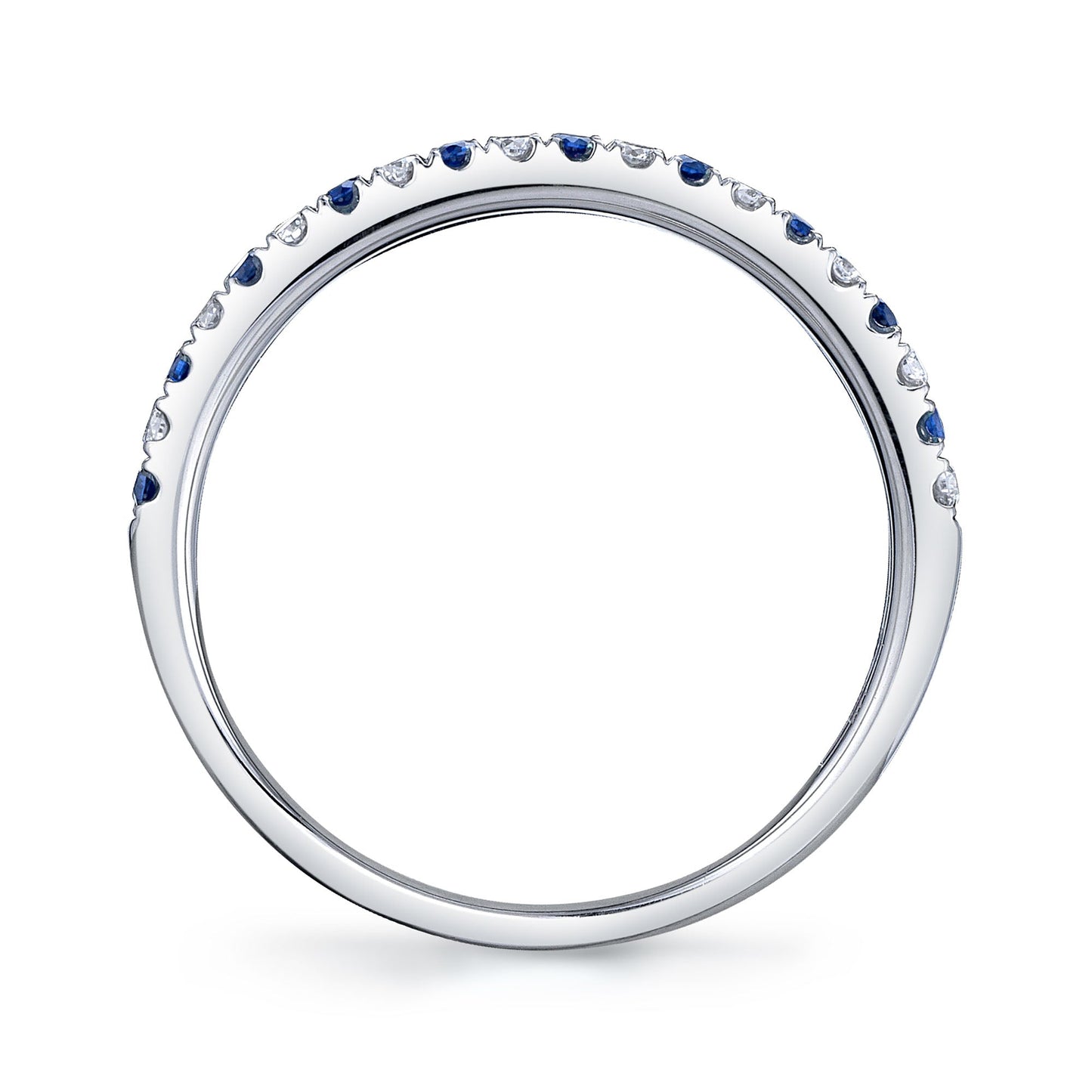 0.10CT DIAMOND & 0.10CT BLUE SAPPHIRE 14K W/G LADY'S BAND