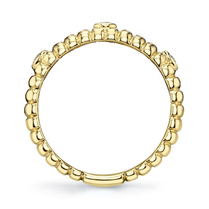 0.08CT 14K Y/G DIAMOND BEZEL RIBBED BAND