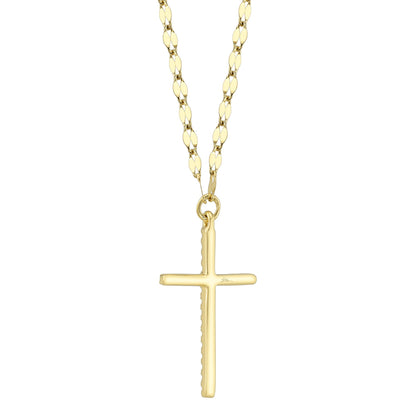 0.06CT 14K Y/G DIAMOND CROSS SPARKLE CHAIN NECKLACE