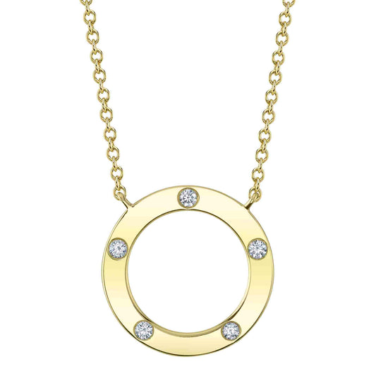 0.07CT 14K Y/G DIAMOND CIRCLE NECKLACE