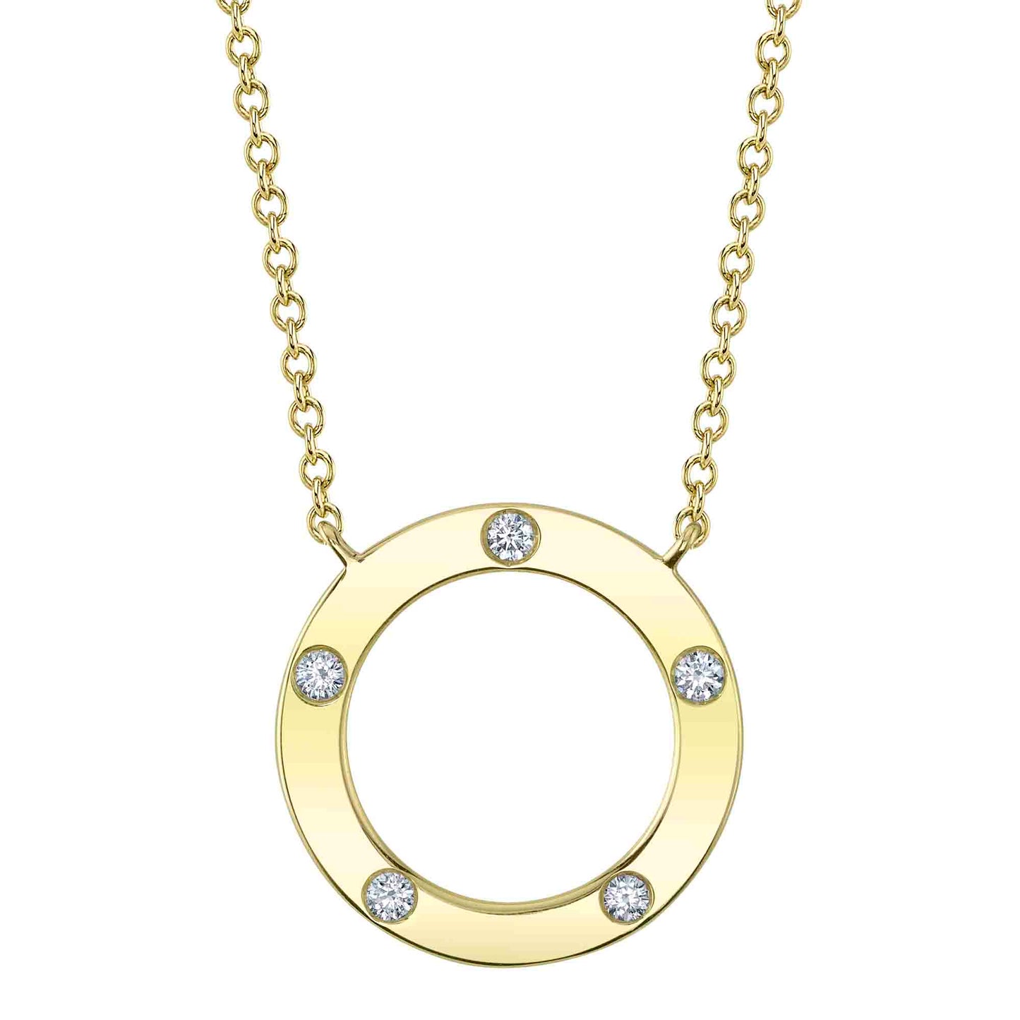 0.07CT 14K Y/G DIAMOND CIRCLE NECKLACE