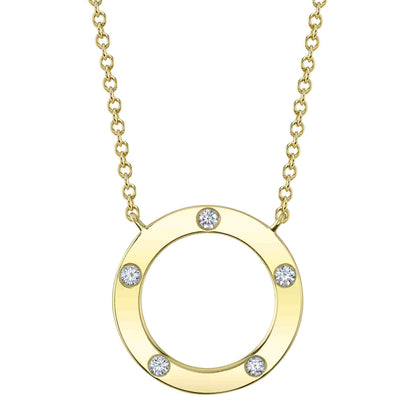 0.07CT 14K Y/G DIAMOND CIRCLE NECKLACE
