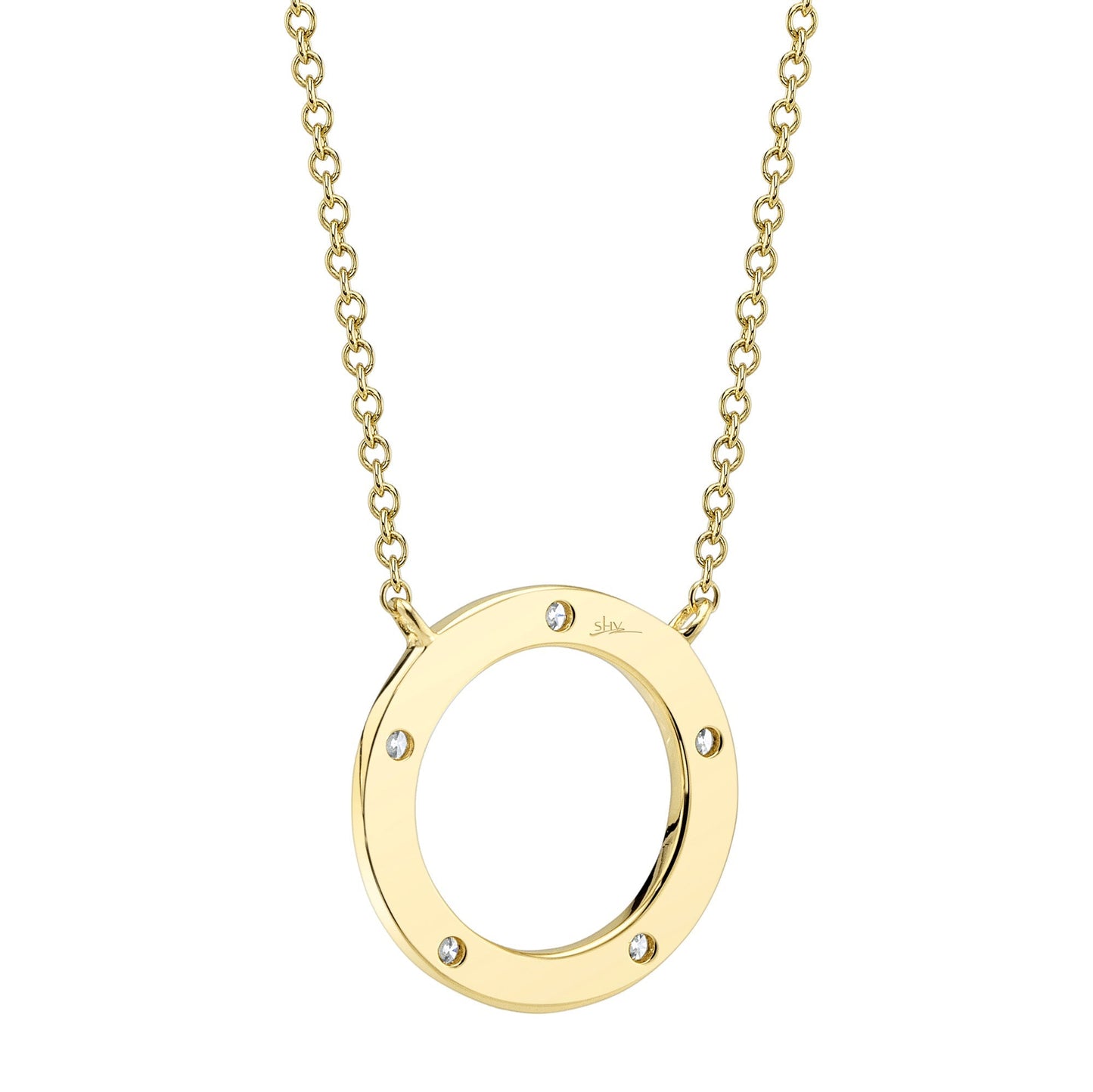0.07CT 14K Y/G DIAMOND CIRCLE NECKLACE