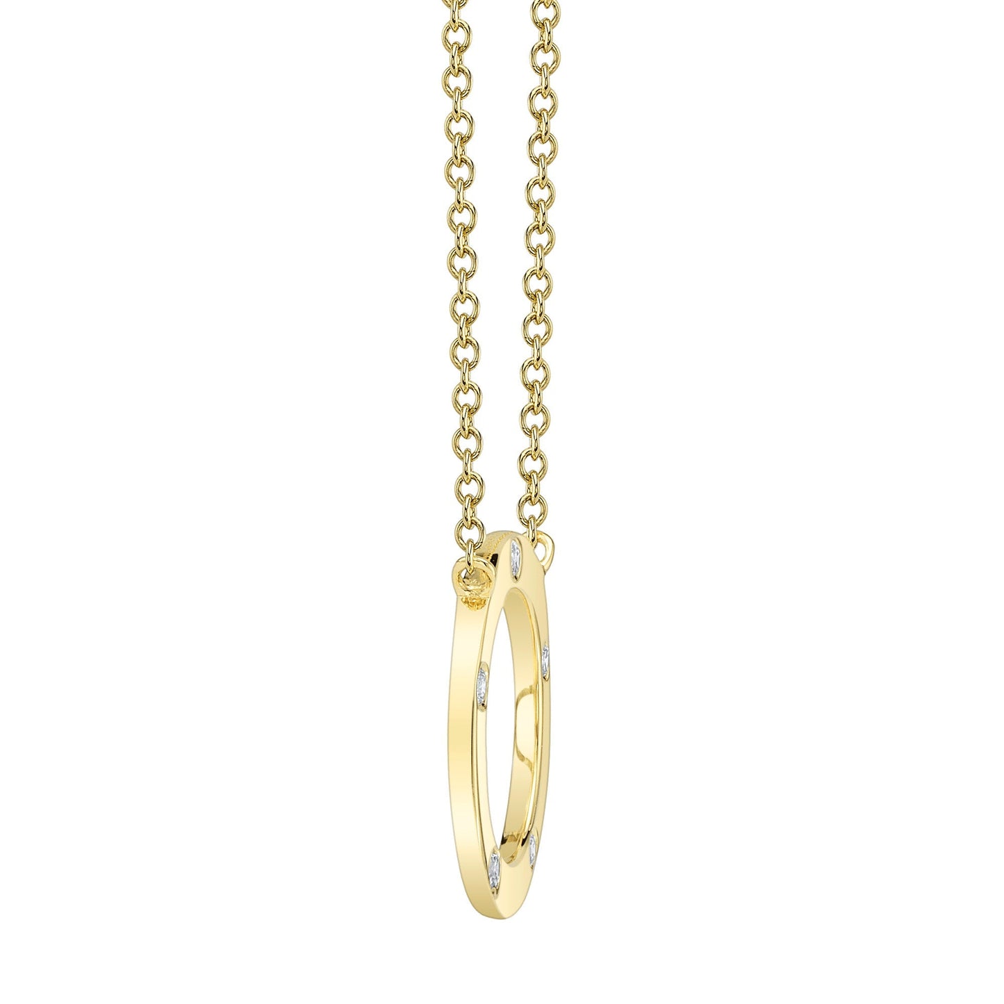 0.07CT 14K Y/G DIAMOND CIRCLE NECKLACE