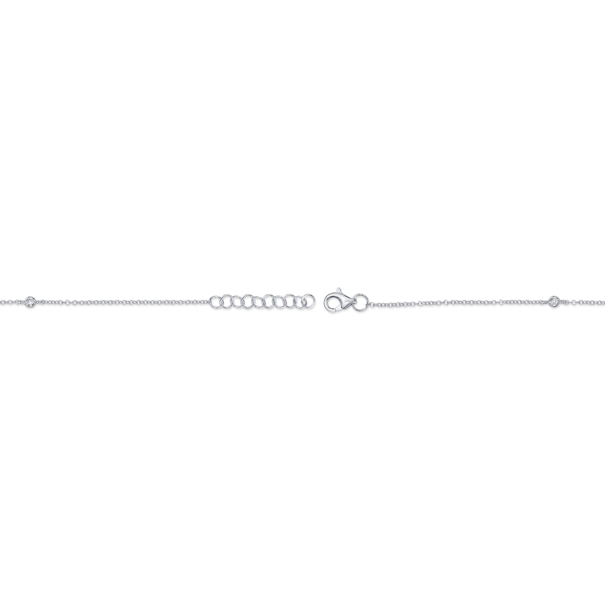 0.03CT 14K W/G DIAMOND BEZEL CROSS BRACELET