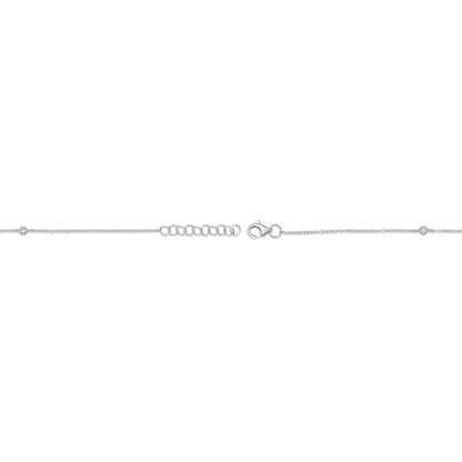 0.03CT 14K W/G DIAMOND BEZEL CROSS BRACELET