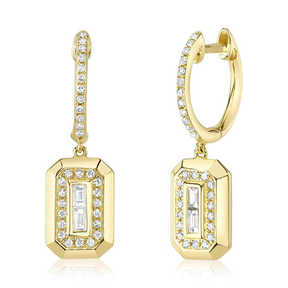 0.26CT 14K Y/G DIAMOND BAGUETTE EARRING