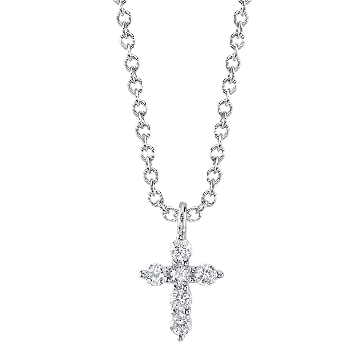0.10CT 14K W/G DIAMOND CROSS NECKLACE