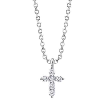 0.10CT 14K W/G DIAMOND CROSS NECKLACE