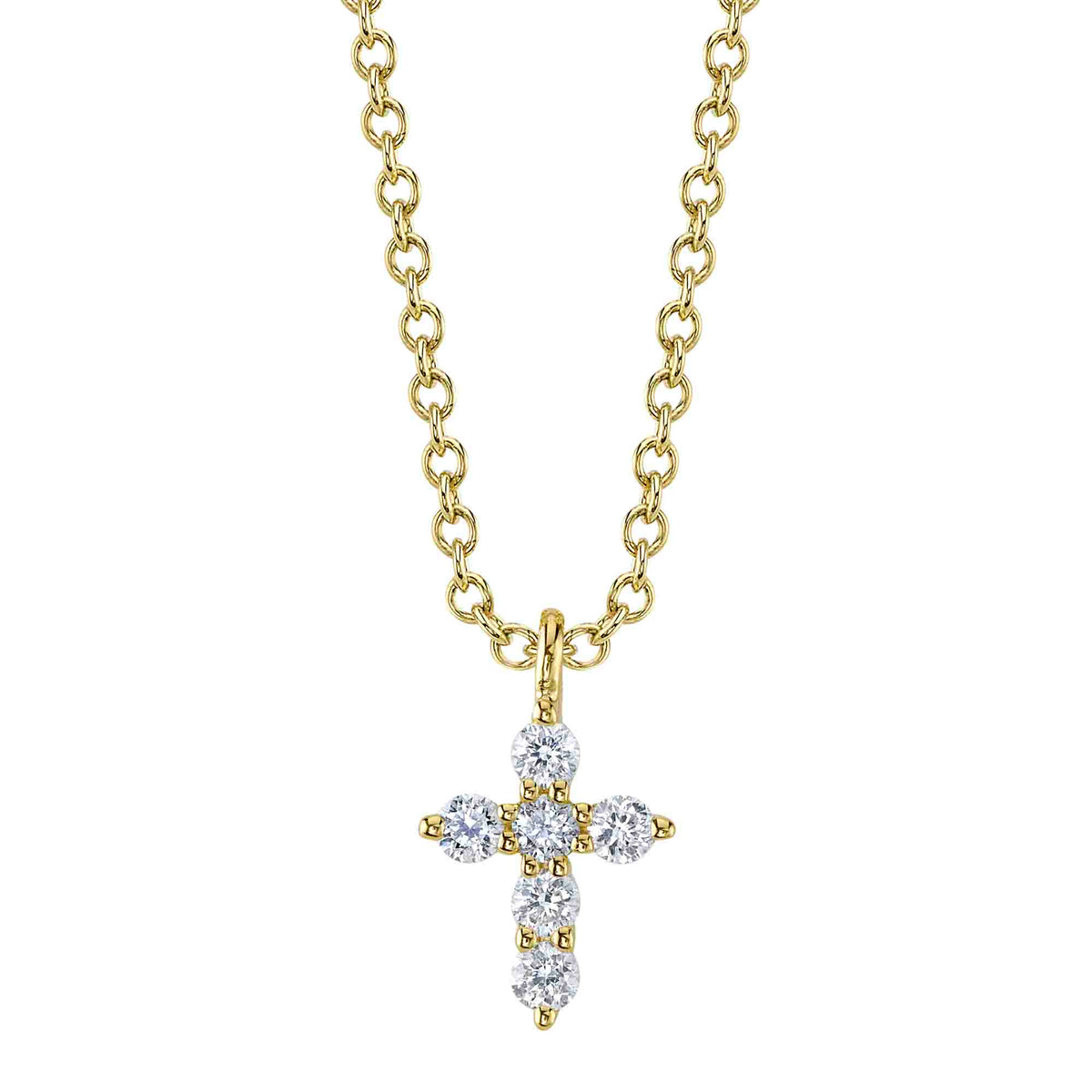 0.10CT 14K Y/G DIAMOND CROSS NECKLACE