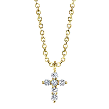 0.10CT 14K Y/G DIAMOND CROSS NECKLACE