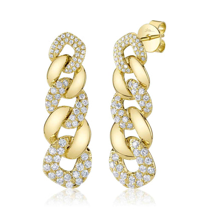 1.03CT 14K Y/G DIAMOND LINK EARRING