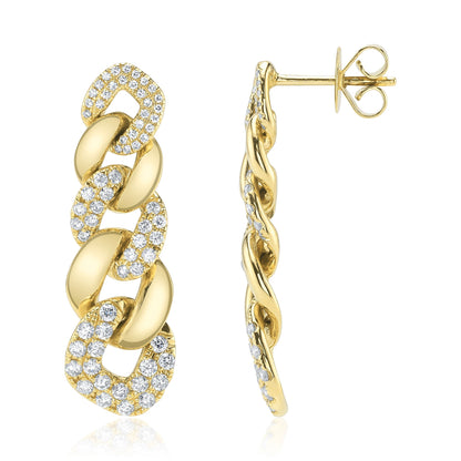 1.03CT 14K Y/G DIAMOND LINK EARRING