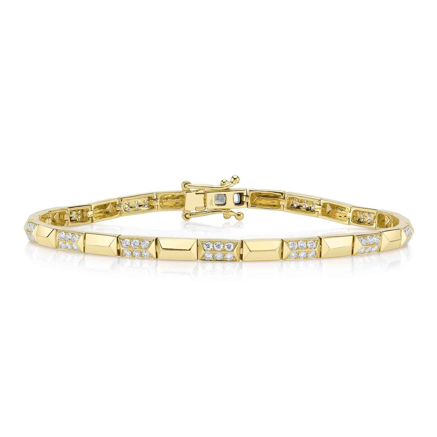 0.90CT 14K Y/G DIAMOND GEO CUT BRACELET