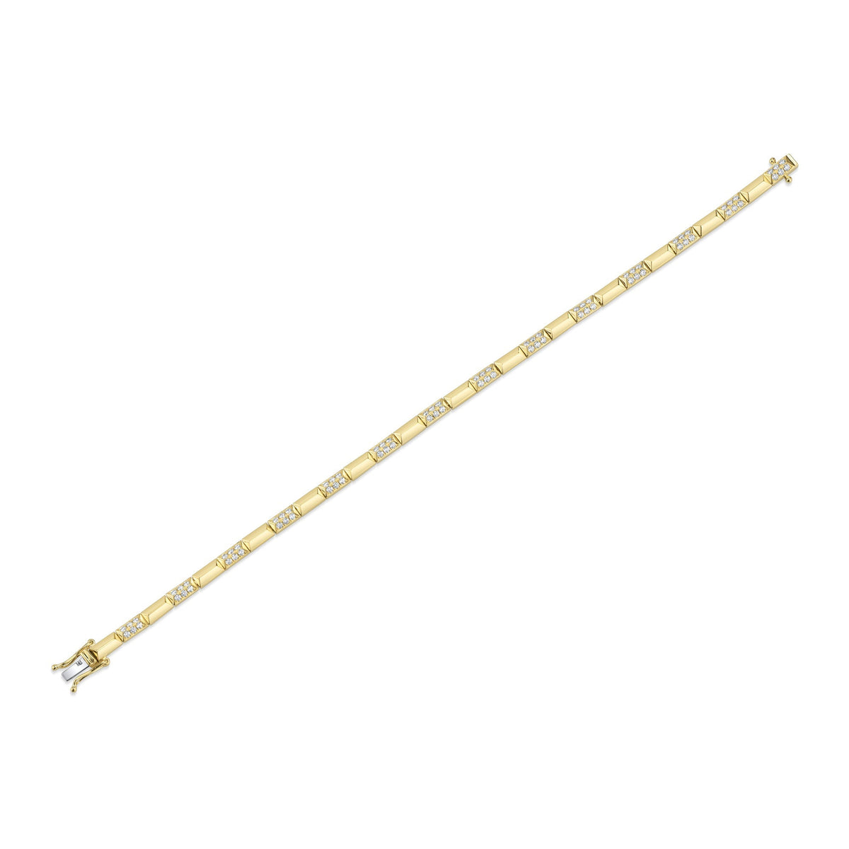 0.90CT 14K Y/G DIAMOND GEO CUT BRACELET